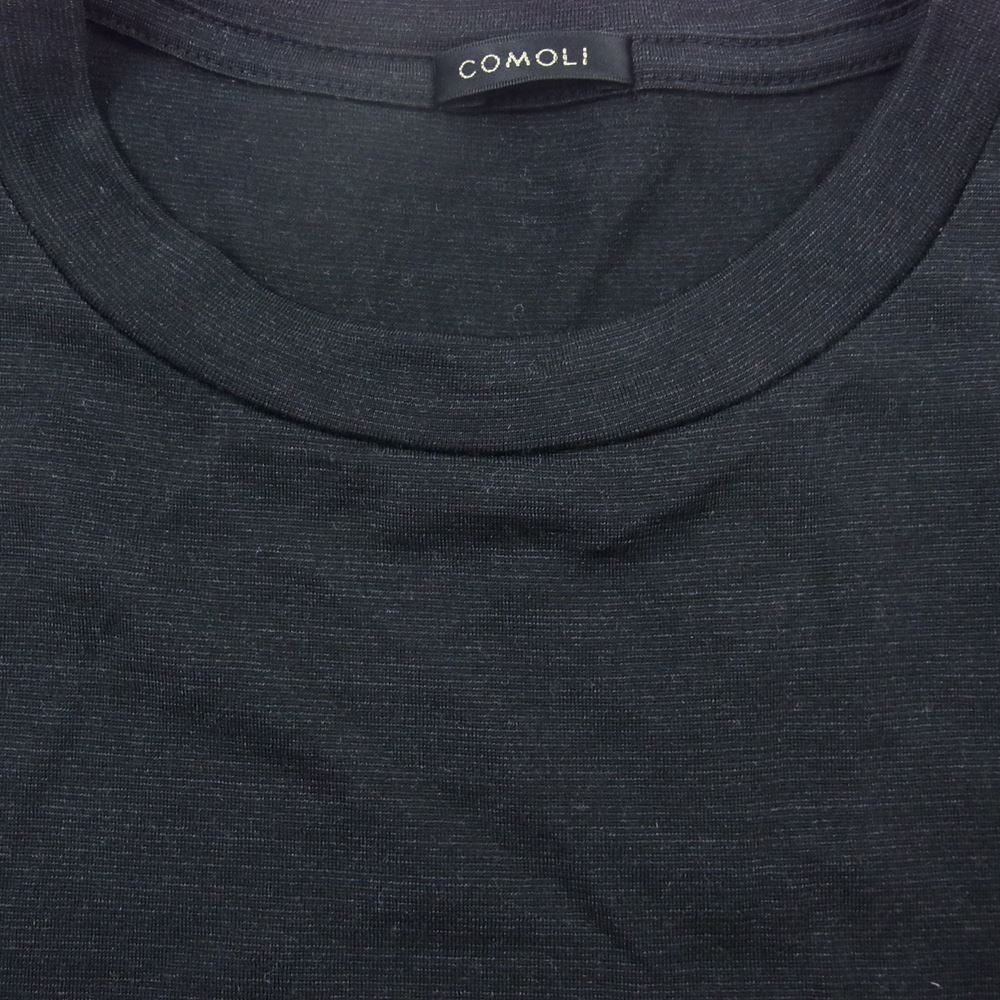 COMOLI コモリ 22SS V01-05007 ウール 天竺 Tシャツ クルーネック 半袖 Tシャツ サイズ3 チャコール系 3【美品】【中古】
