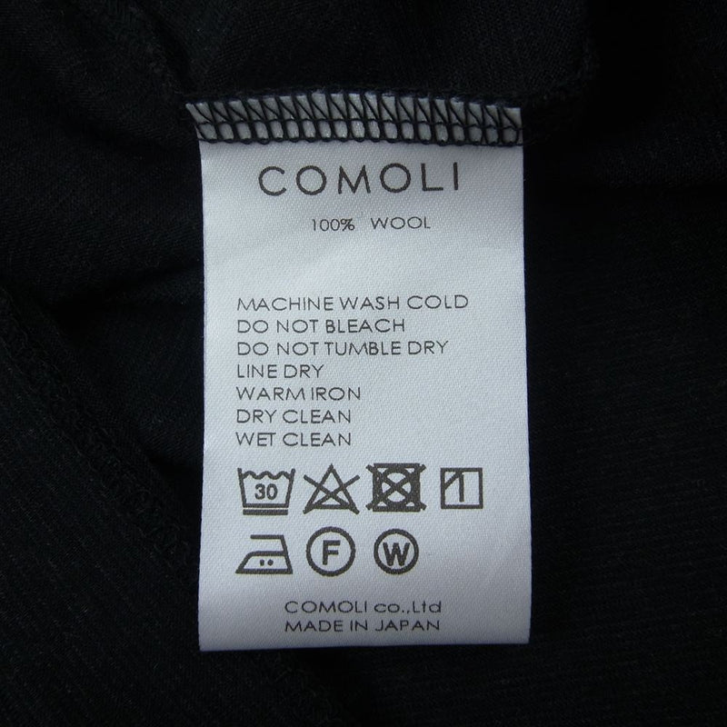 COMOLI コモリ 22SS V01-05007 ウール 天竺 Tシャツ クルーネック 半袖 Tシャツ サイズ3 チャコール系 3【美品】