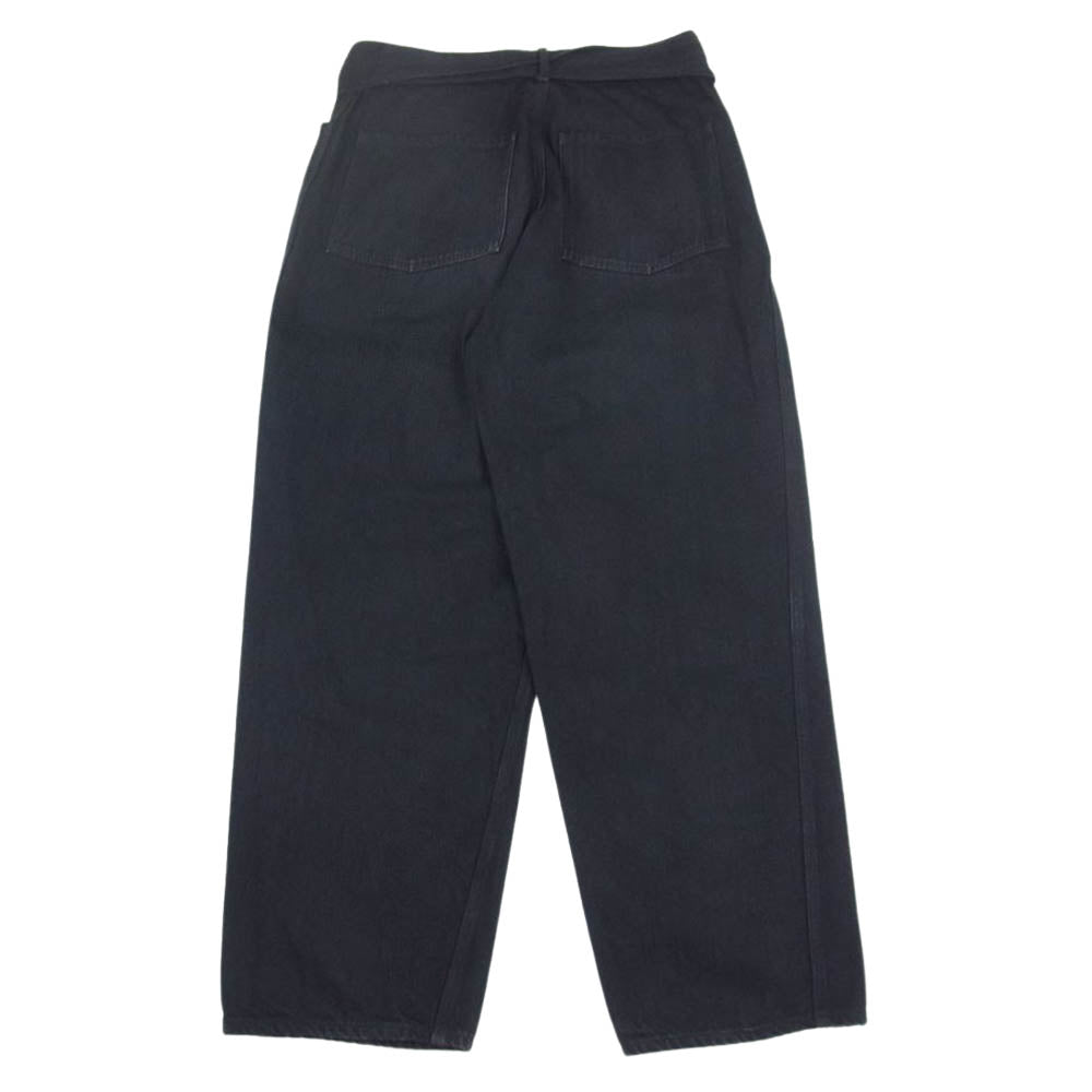 COMOLI コモリ 19AW Q03-03005 ブラック デニム ベルテッドパンツ 1 COMOLI コモリ 19AW Q03-03005 ベルテッド デニム パンツ ブラック
