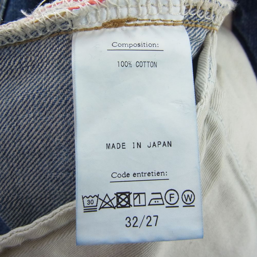 アプレッセ 22AW 22AAP-04-10H Washed Denim Pants E ウォッシュド デニムパンツ ジーンズ インディゴブルー系 32/27【中古】