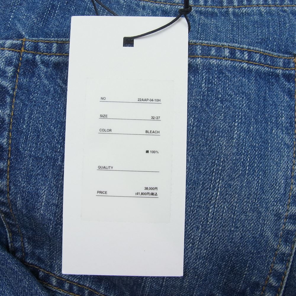 アプレッセ 22AW 22AAP-04-10H Washed Denim Pants E ウォッシュド デニムパンツ ジーンズ インディゴブルー系 32/27【中古】