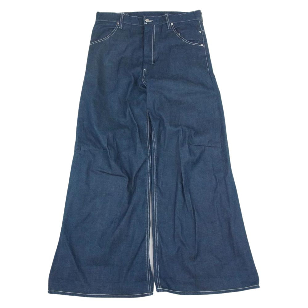 シンヤコズカ AS 1ST WAS デニム ワイド パンツ インディゴブルー系 S【中古】