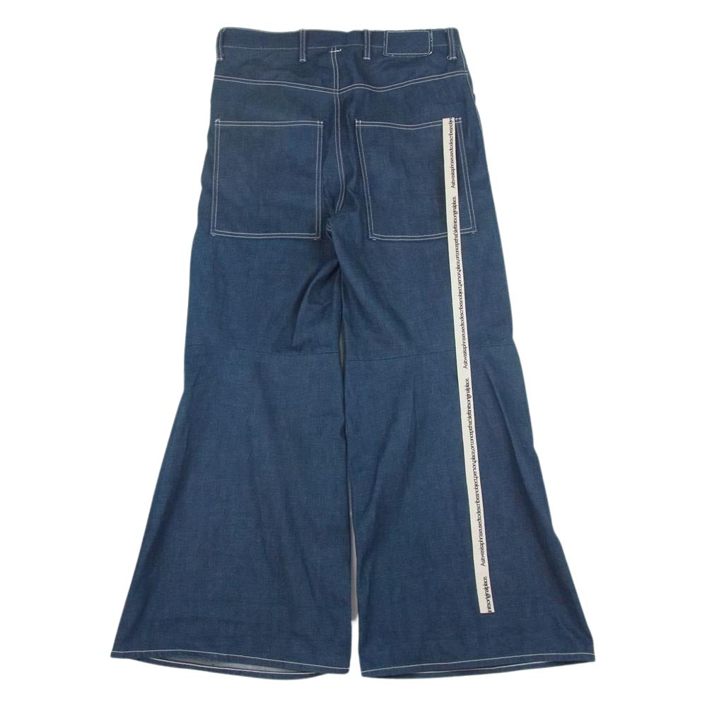 シンヤコズカ AS 1ST WAS デニム ワイド パンツ インディゴブルー系 S【中古】