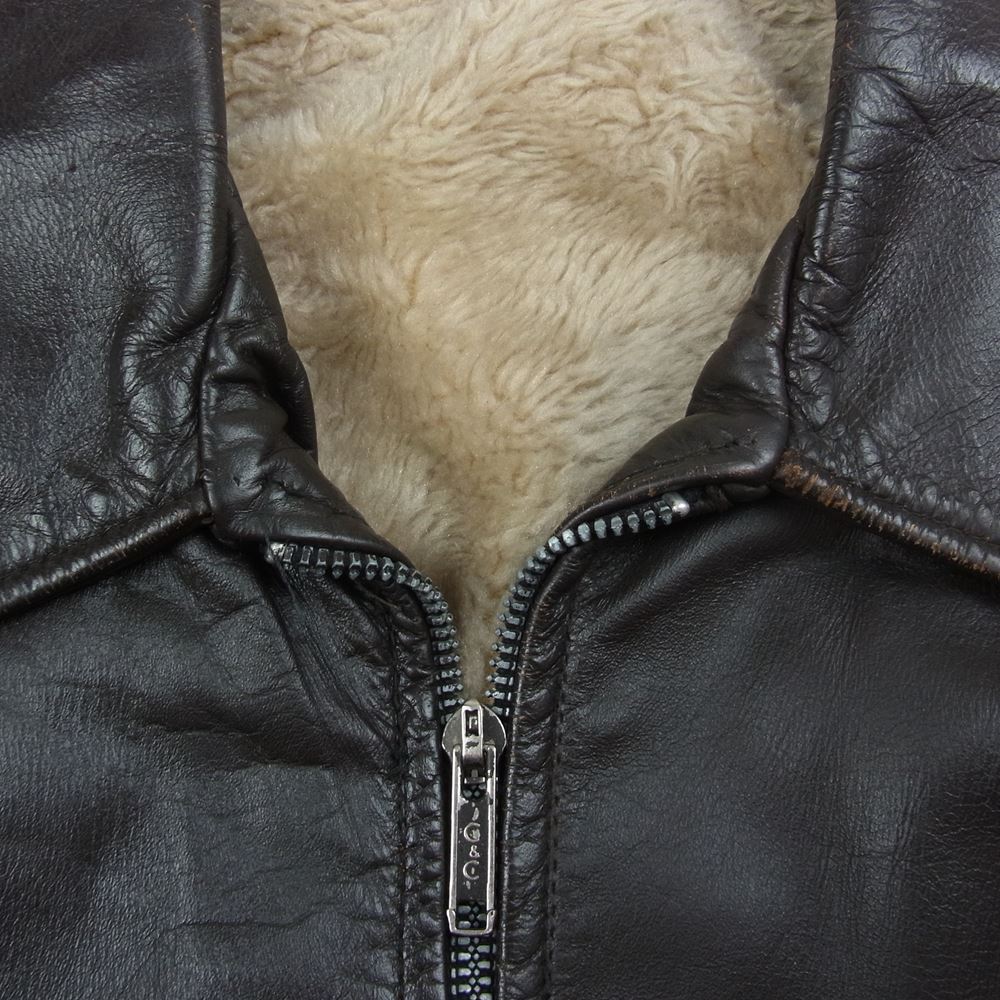 schott ショット ヴィンテージ 50s PERFECT パーフェクト リボンタグ レザー ボア ジャケット ブラウン系【中古】