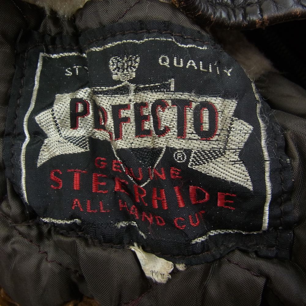 schott ショット ヴィンテージ 50s PERFECT パーフェクト リボンタグ レザー ボア ジャケット ブラウン系【中古】