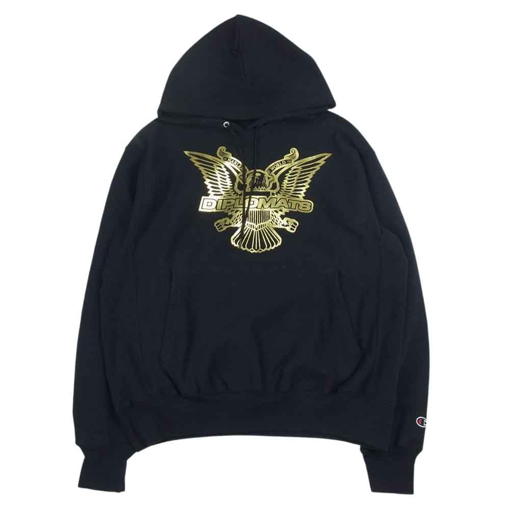 ザ ディプロマッツ × Champion チャンピオン Waters Army スウェット パーカー  ブラック系 M【中古】