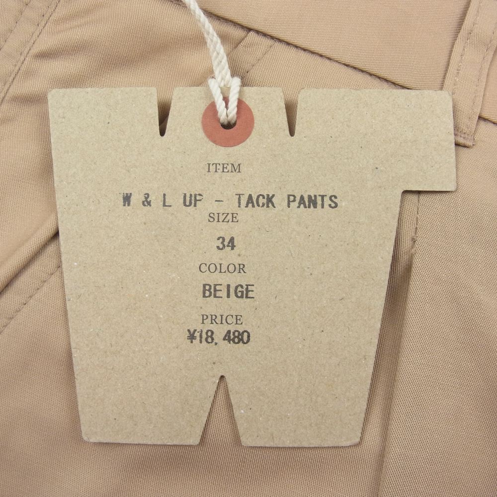 WEIRDO ウィアード W＆L UP TACK PANTS タック パンツ  ベージュ系 34【極上美品】【中古】
