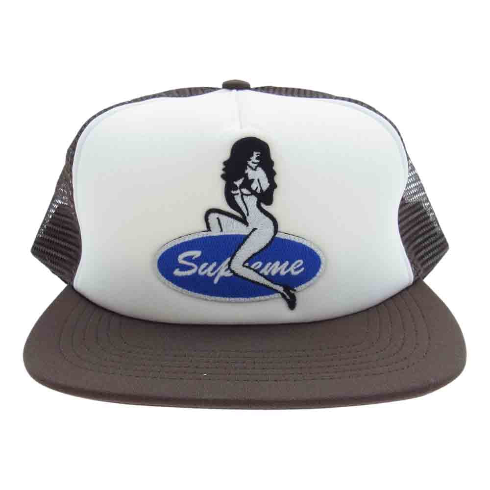 Supreme シュプリーム 22AW Pin Up Mesh Back 5-Panel ピンナップ ガール 刺繍 メッシュ 5パネル キャップ ブラウン系【美品】【中古】
