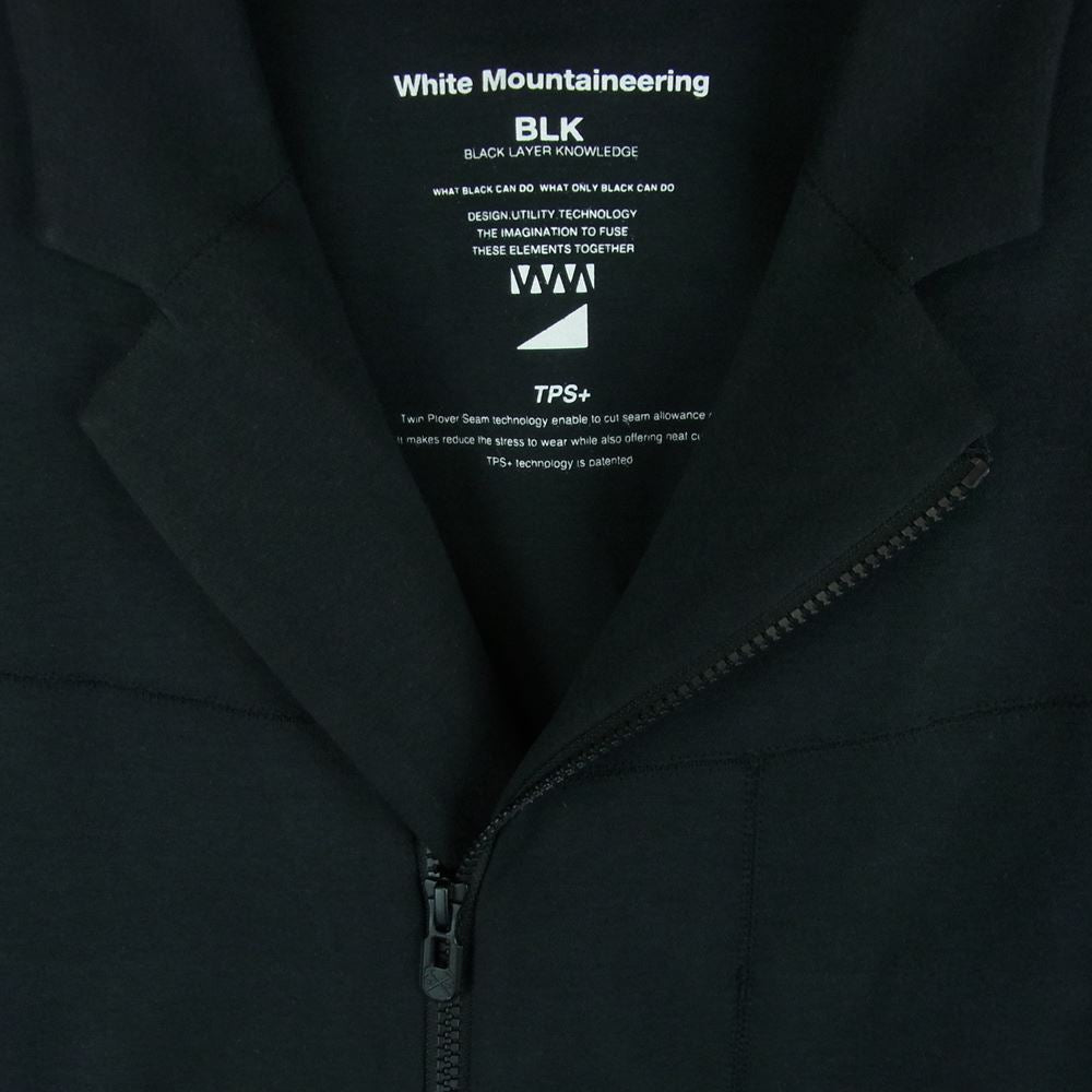 WHITE MOUNTAINEERING ホワイトマウンテニアリング BK2171206 2021SS TPS ZIPPED LAPEL JACKET ジップ ラペル ハイゲージ ジャケット ブラック系 1【中古】