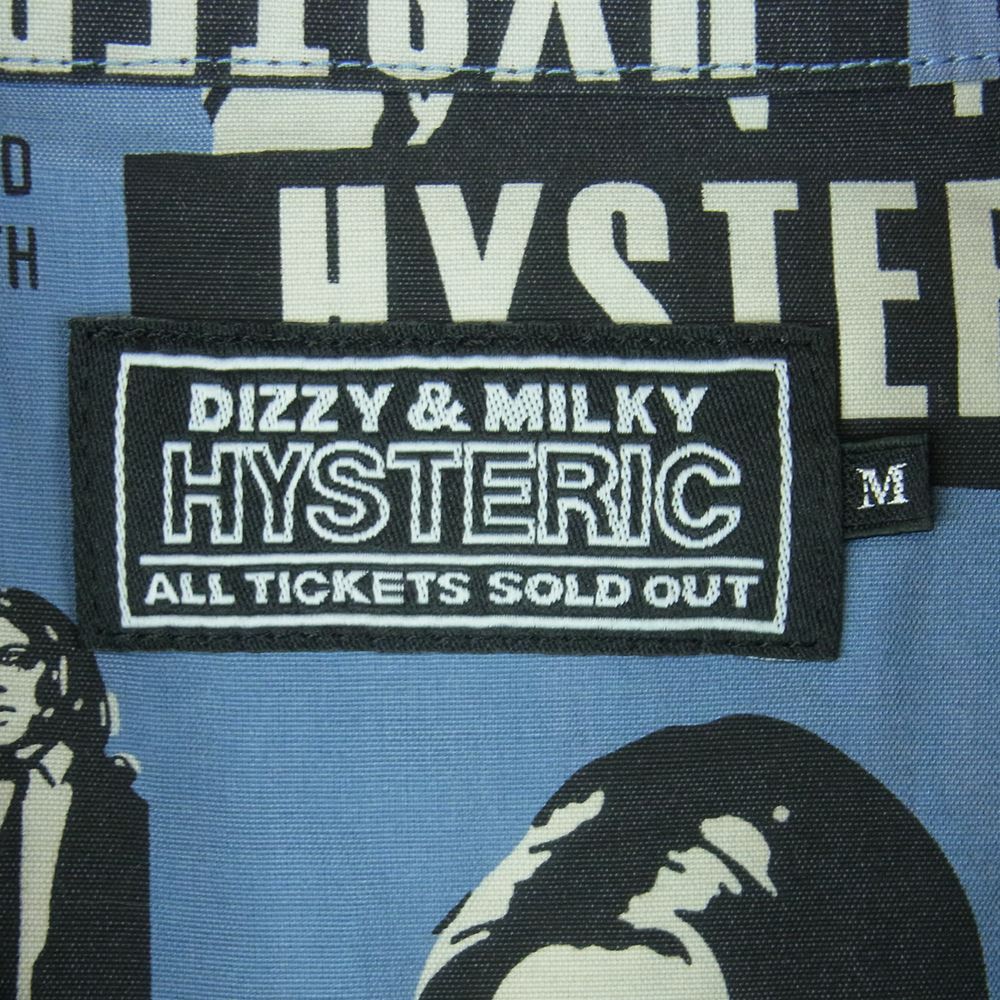 HYSTERIC GLAMOUR ヒステリックグラマー 22SS 02221AH05 HYSTERIC FICTION 柄 オープンカラー アロハ シャツ 半袖 ブルー系 グレイッシュライトブルー系 M【中古】