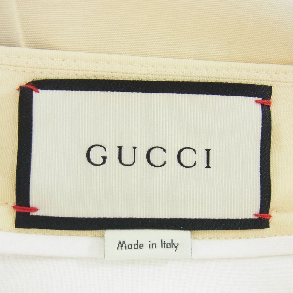 GUCCI グッチ 450431 Z529B イタリア製 ウール センタープレス スラックス パンツ ベージュ系 44【中古】