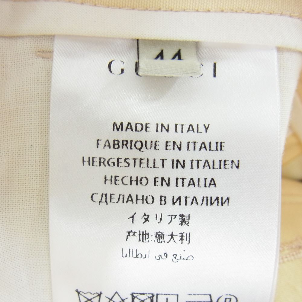 GUCCI グッチ 450431 Z529B イタリア製 ウール センタープレス スラックス パンツ ベージュ系 44【中古】