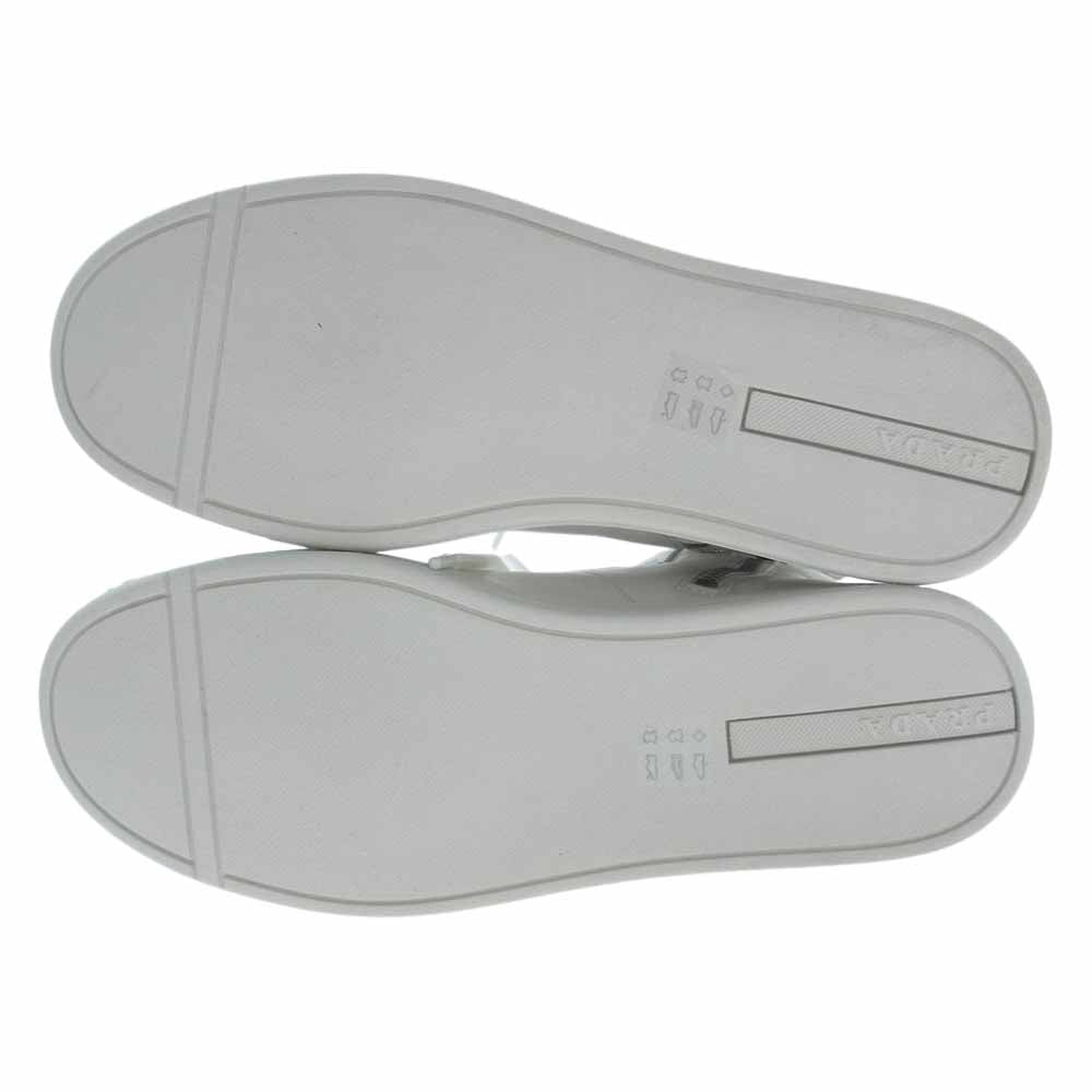 PRADA プラダ ハイカット ジップ スニーカー ホワイト系 7【極上美品】【中古】