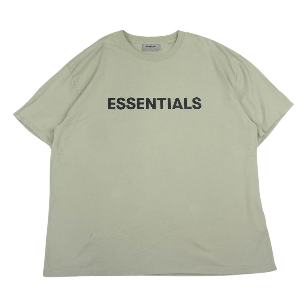 FEAR OF GOD フィアオブゴッド ESSENTIALS エッセンシャルズ ラバープリント ショートスリーブ カットソー 半袖 Tシャツ カーキ系 XL【中古】