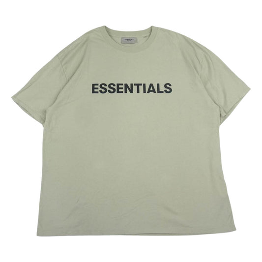 FEAR OF GOD フィアオブゴッド ESSENTIALS エッセンシャルズ ラバープリント ショートスリーブ カットソー 半袖 Tシャツ カーキ系 XL【中古】