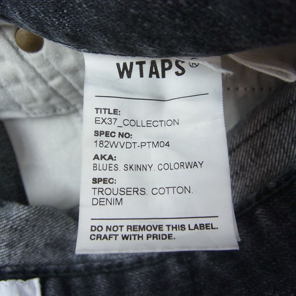WTAPS ダブルタップス  18AW  182WVDT-PTM04 BLUES SKINNY DENIM TROUSERS ブルース スキニー デニム パンツ トラウザー ブラック ブラック系 2【中古】