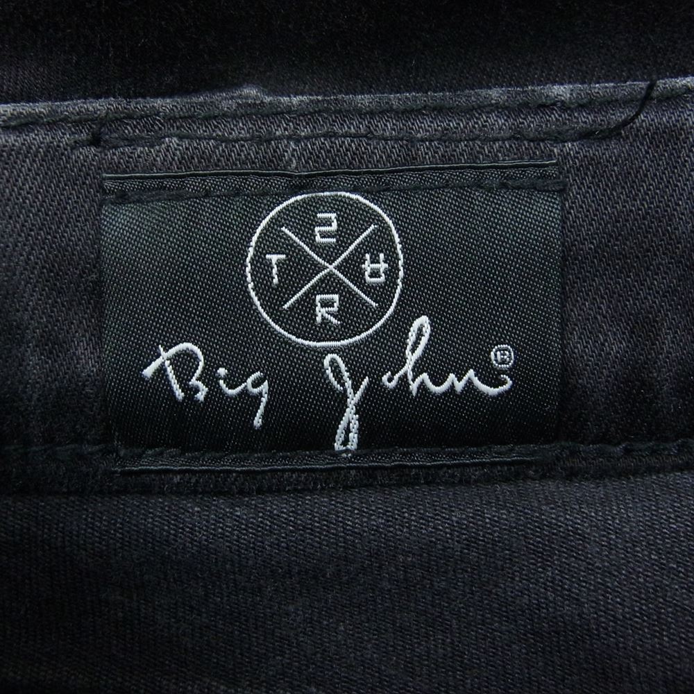 BIG JOHN ビッグジョン  MXSURT001 × SURT サート USED ダメージ ペンキ 加工 ハイパワーストレッチ デニム パンツ ブラック系 S【中古】