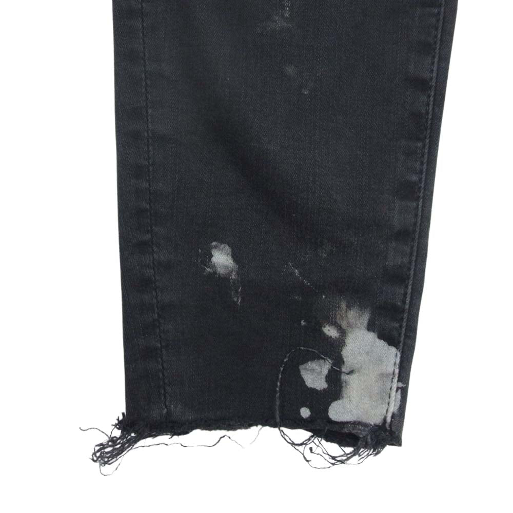 BIG JOHN ビッグジョン  MXSURT001 × SURT サート USED ダメージ ペンキ 加工 ハイパワーストレッチ デニム パンツ ブラック系 S【中古】