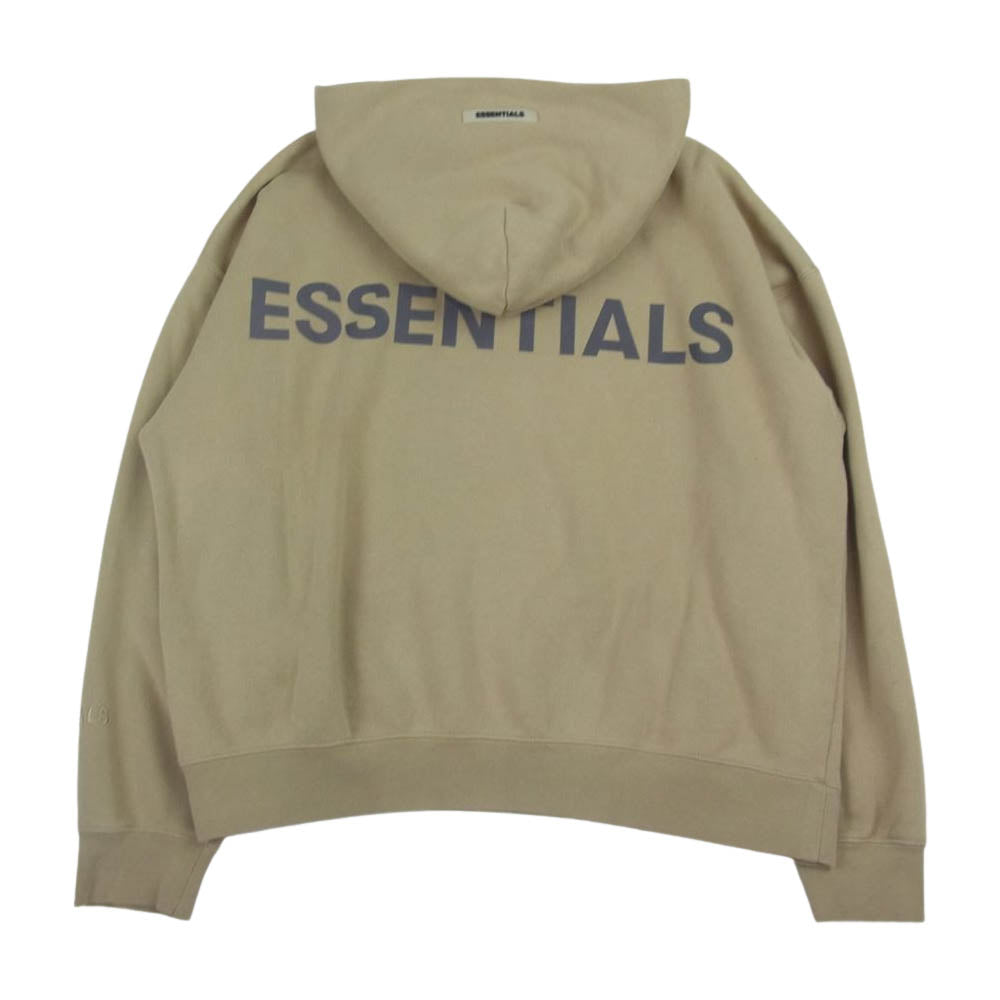 FEAR OF GOD フィアオブゴッド ESSENTIALS エッセンシャルズ リフレクティブ プリント スウェット パーカー ベージュ系 M【中古】