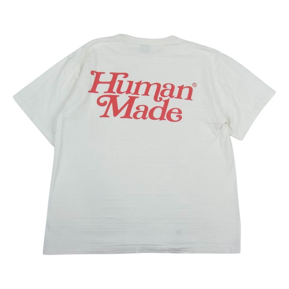 HUMAN MADE ヒューマンメイド × GIRLS DON’T CRY ガールズドントクライ ロゴプリント 半袖 Tシャツ ホワイト系 XL【中古】