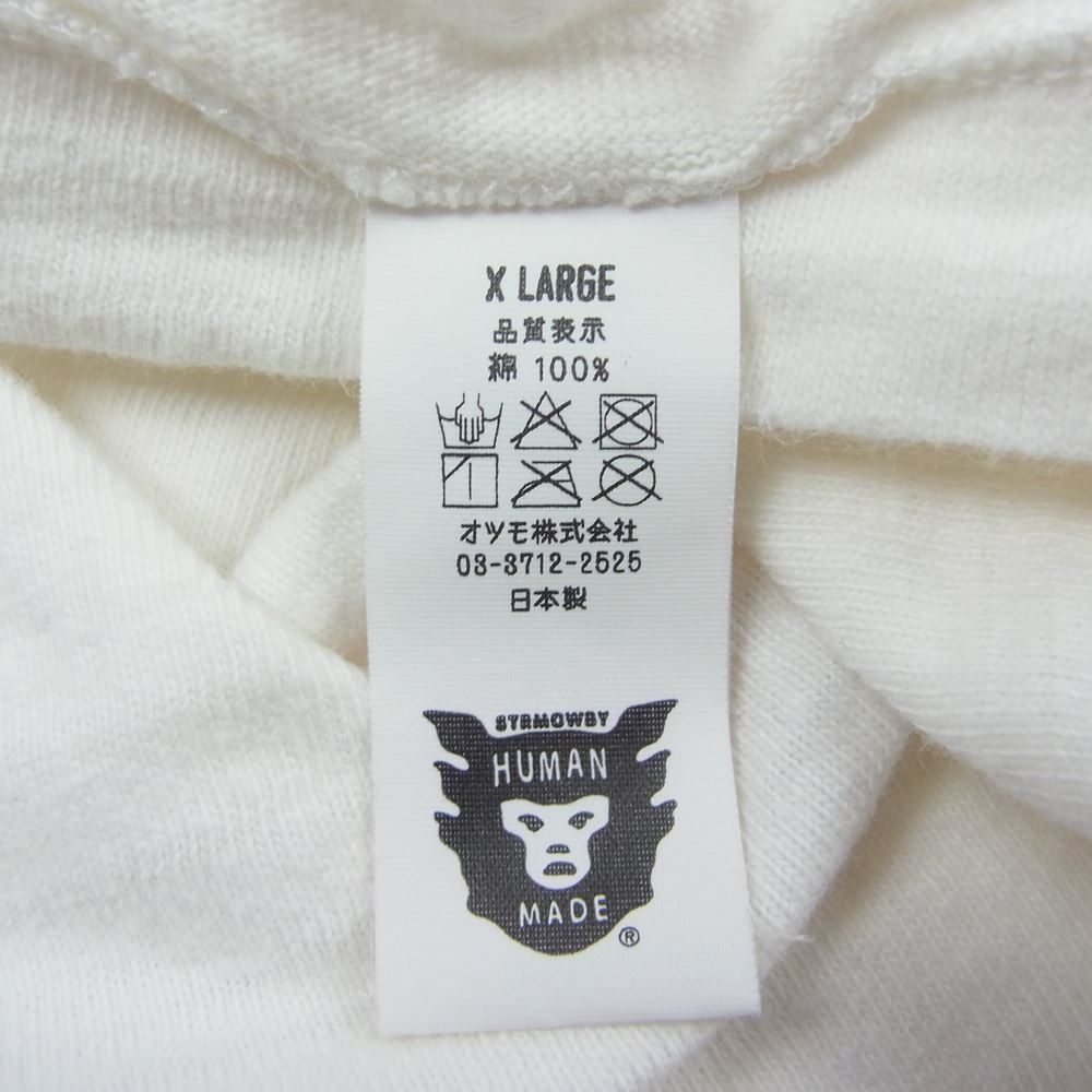 HUMAN MADE ヒューマンメイド × GIRLS DON’T CRY ガールズドントクライ ロゴプリント 半袖 Tシャツ ホワイト系 XL【中古】