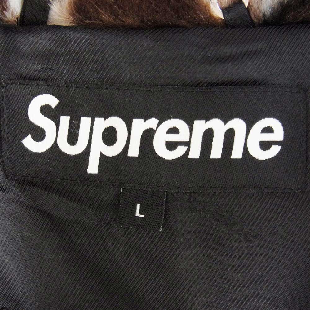 Supreme シュプリーム 21SS Bandana Faux Fur Bomber Jacket バンダナ フェイクファー ボンバー ジャケット 総柄ファー ブルゾン ブラウン系 L【中古】