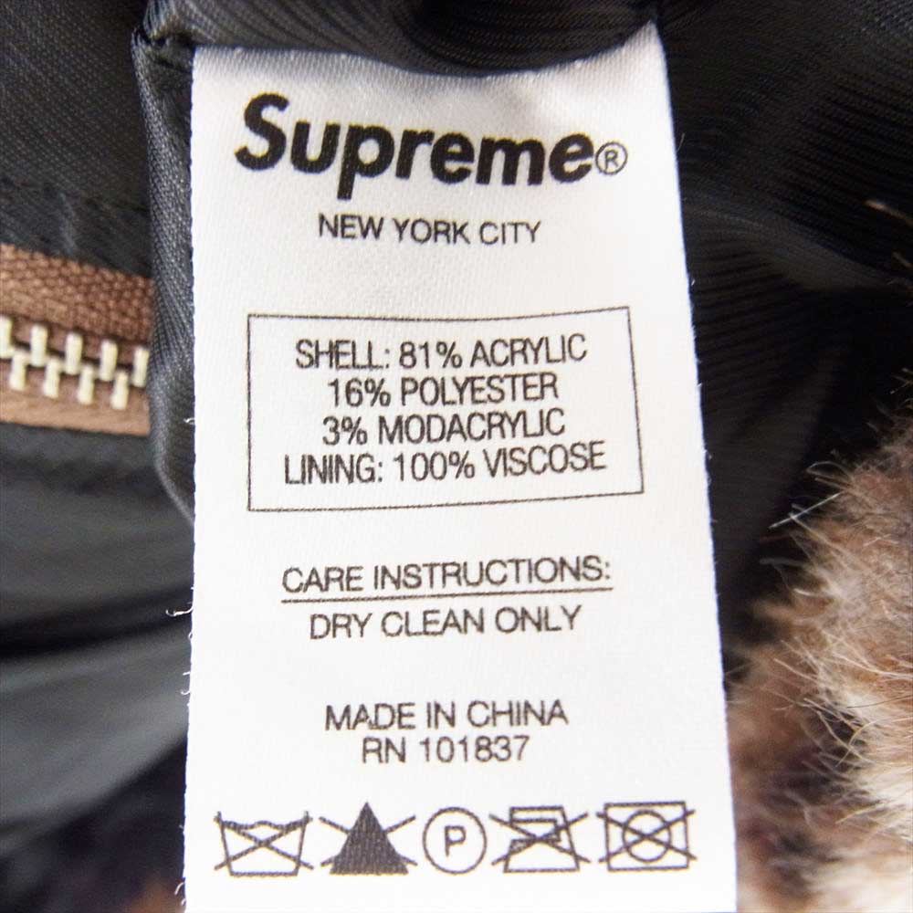 Supreme シュプリーム 21SS Bandana Faux Fur Bomber Jacket バンダナ フェイクファー ボンバー ジャケット 総柄ファー ブルゾン ブラウン系 L【中古】