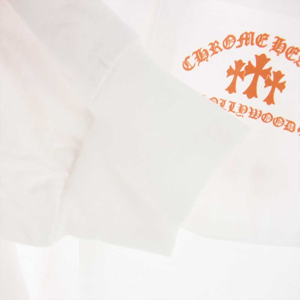CHROME HEARTS クロムハーツ（原本無） Orange Cemetery Cross LS Tee オレンジ セメタリー クロス ロングスリーブ ロンT Tシャツ 長袖 ホワイト系 L【美品】【中古】