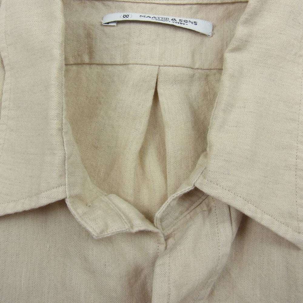 マーティーアンドサンズ 23SS MT3103-0604B 強撚 LINEN OXFORD WORK SHIRTS リネン コットン オック –  ブランド古着 LIFE