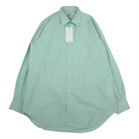 マーティーアンドサンズ 23SS MT3103-0601B ELIZABETH REGULAR COLLAR SHIRTS エリザベス レギュラー カラー コットン シルク シャツ 長袖 グリーン系 3【美品】【中古】