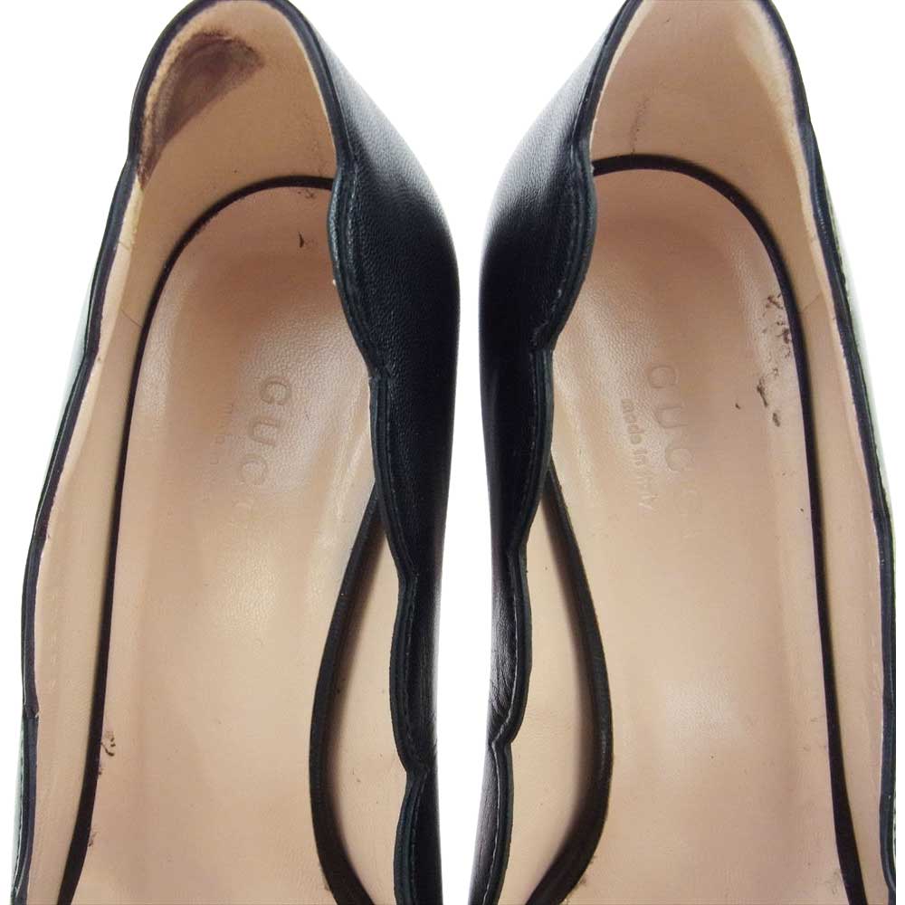 GUCCI グッチ 565856 C9D00 1000 フェイクパール パンプス ブラック系 35.5【中古】