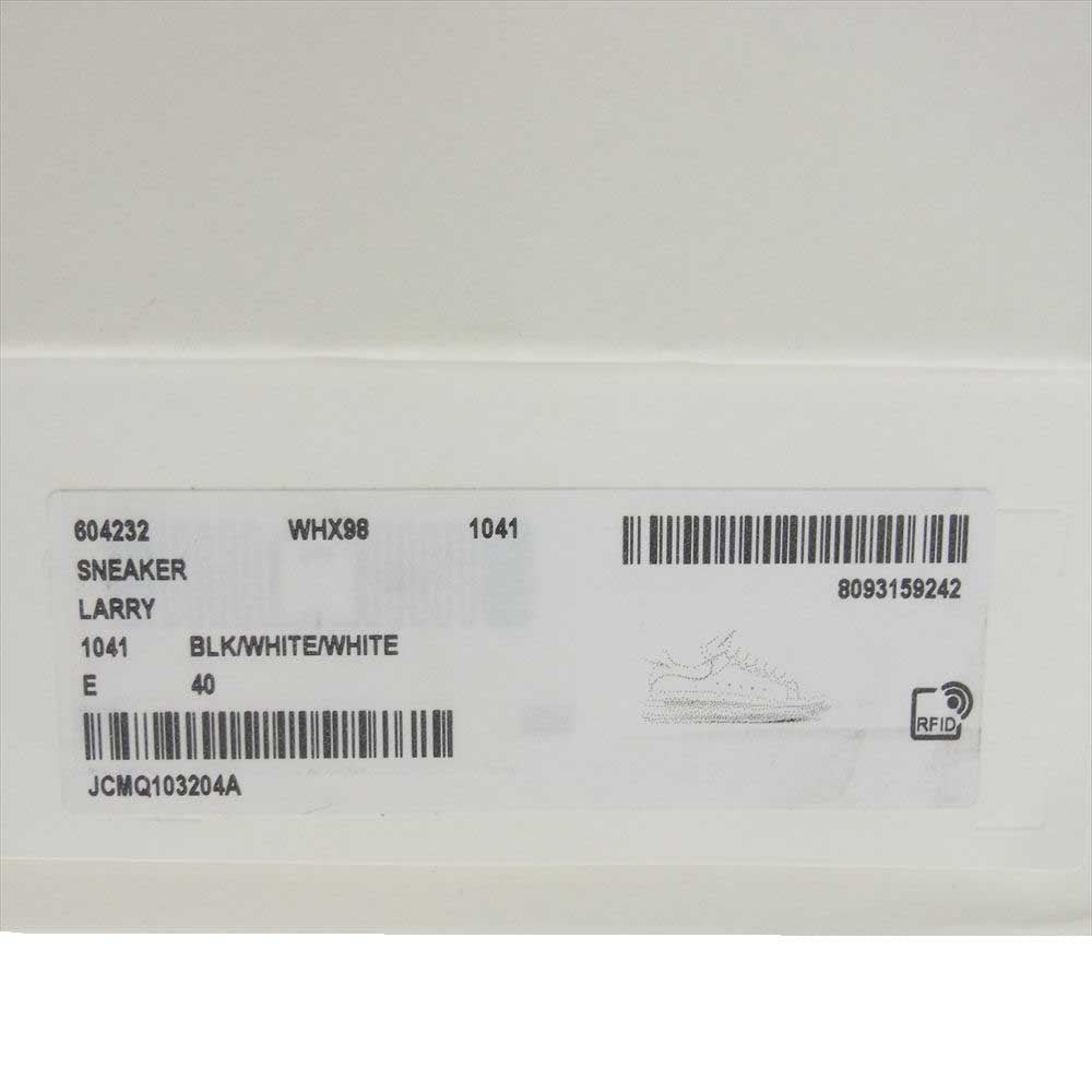 Alexander McQueen アレキサンダーマックイーン 604232WHX981041 OVERSIZED LARRY SNEAKER オーバーサイズ ラリー クリアソール ローカット レースアップ スニーカー ブラック系 EU40【新古品】【未使用】【中古】