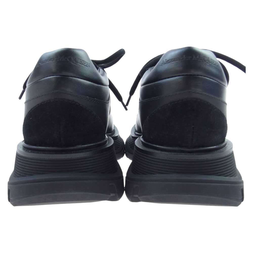 Alexander McQueen アレキサンダーマックイーン 627222WHRH51081 SCARPA PELLE GOMMA LO.TPU カーフレザー スエード切替 ローカット レースアップ スニーカー ブラック系 40【極上美品】【中古】