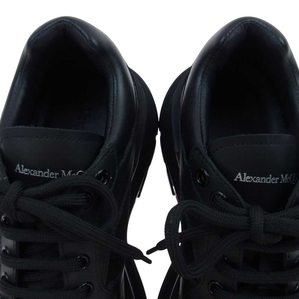 Alexander McQueen アレキサンダーマックイーン 627222WHRH51081 SCARPA PELLE GOMMA LO.TPU カーフレザー スエード切替 ローカット レースアップ スニーカー ブラック系 40【極上美品】【中古】