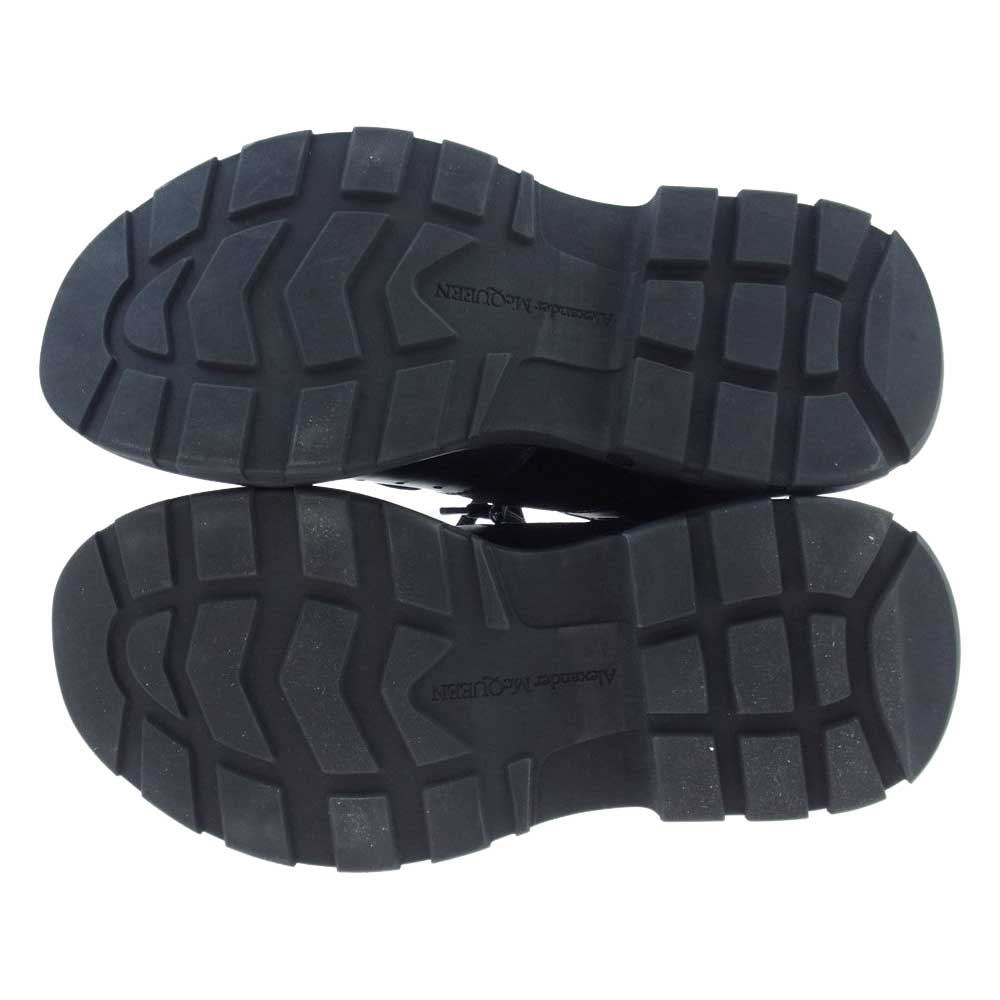 Alexander McQueen アレキサンダーマックイーン 627222WHRH51081 SCARPA PELLE GOMMA LO.TPU カーフレザー スエード切替 ローカット レースアップ スニーカー ブラック系 40【極上美品】【中古】