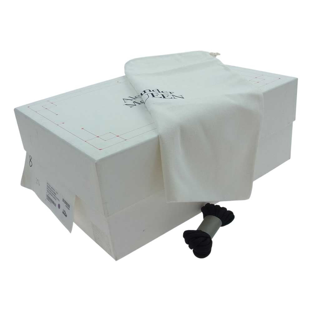 Alexander McQueen アレキサンダーマックイーン 627222WHRH51081 SCARPA PELLE GOMMA LO.TPU カーフレザー スエード切替 ローカット レースアップ スニーカー ブラック系 40【極上美品】【中古】