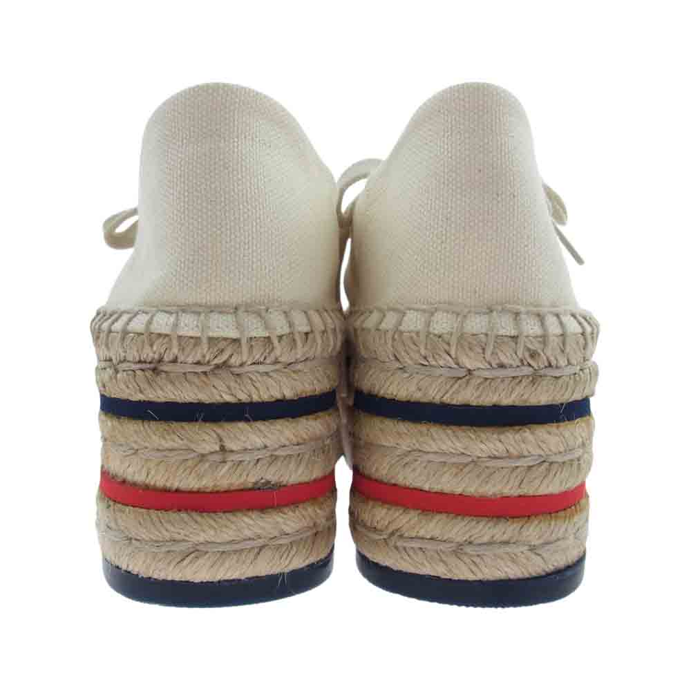 GUCCI グッチ 525711 ロゴプリント プラットフォーム シェリーライン エスパドリーユ 厚底 スニーカー 35【美品】【中古】