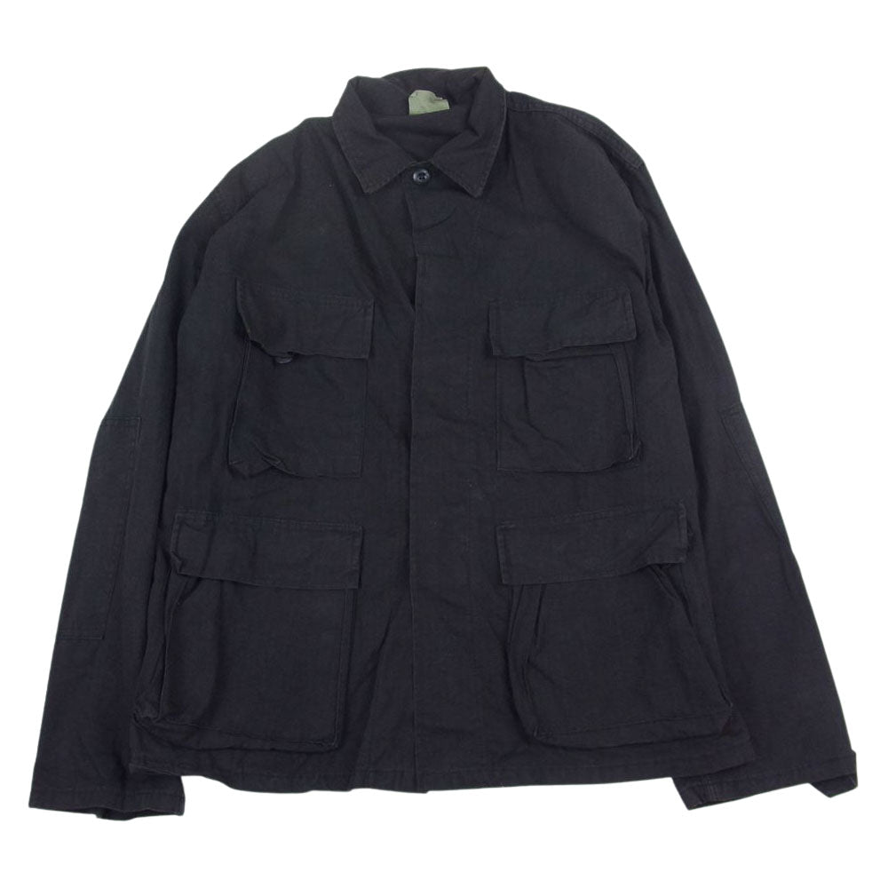 ユーエス アーミー 80s RIPSTOP BDU SHIRTS リップストップ ミリタリー シャツ  ブラック系 M【中古】