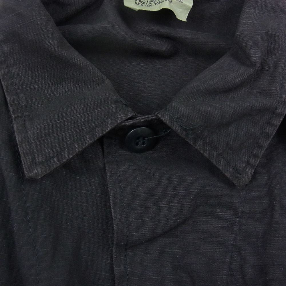 ユーエス アーミー 80s RIPSTOP BDU SHIRTS リップストップ ミリタリー シャツ  ブラック系 M【中古】