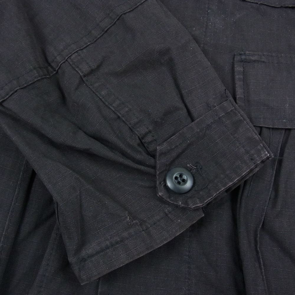 ユーエス アーミー 80s RIPSTOP BDU SHIRTS リップストップ ミリタリー シャツ  ブラック系 M【中古】
