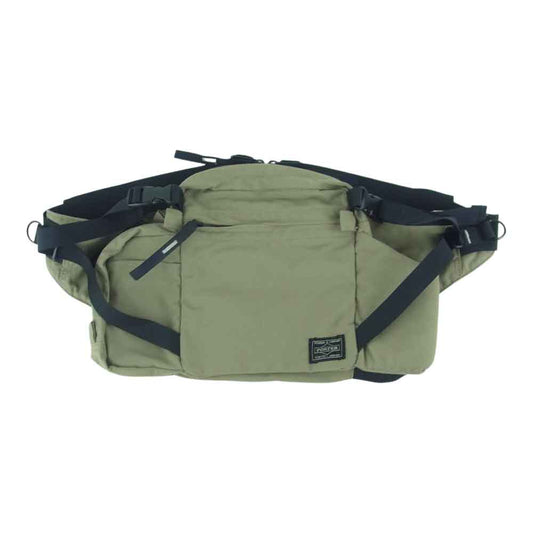 PORTER ポーター ウエストバッグ ボディバッグ ボトルホルダー付 バッグ グレイッシュライトカーキ系【中古】
