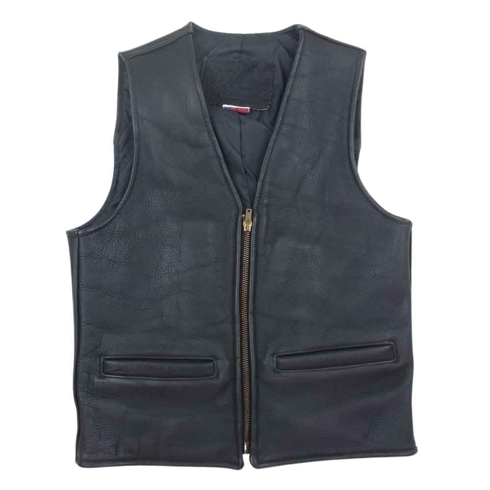 ブランデッド ガーメンツ USA製 カウレザー ジップ ベスト ブラック系 36【中古】