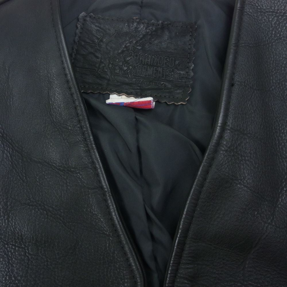 ブランデッド ガーメンツ USA製 カウレザー ジップ ベスト ブラック系 36【中古】