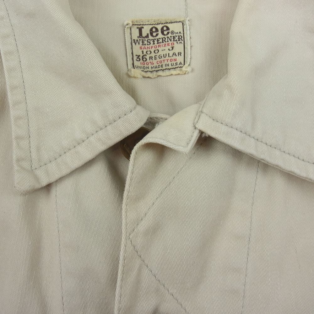 Lee リー 60s ヴィンテージ 100-J WESTERNER ウエスターナー コットン サテン ジャケット プリント ワッペン カスタム アイボリー系 36【中古】