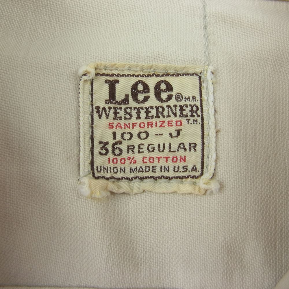 Lee リー 60s ヴィンテージ 100-J WESTERNER ウエスターナー コットン サテン ジャケット プリント ワッペン カスタム アイボリー系 36【中古】