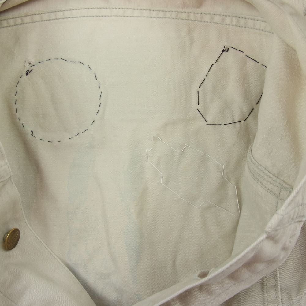 Lee リー 60s ヴィンテージ 100-J WESTERNER ウエスターナー コットン サテン ジャケット プリント ワッペン カスタム アイボリー系 36【中古】