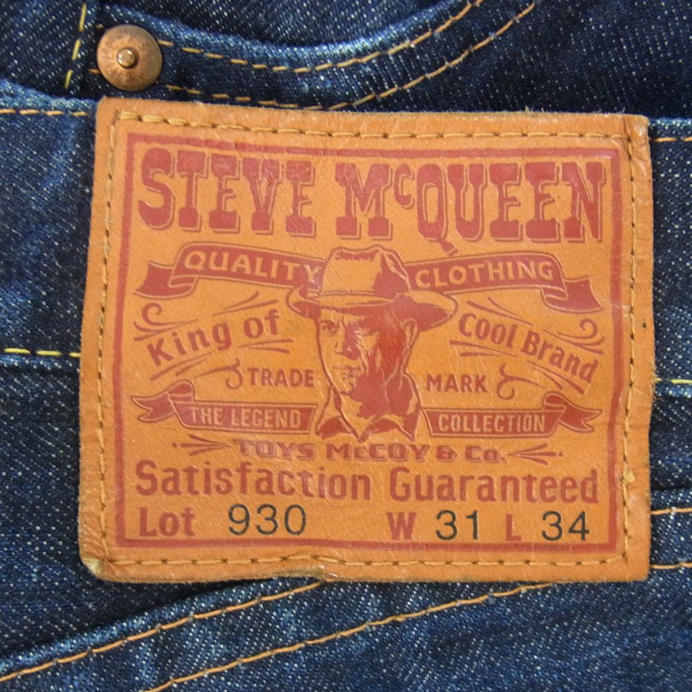TOY'S McCOY トイズマッコイ 930 STEVE McQUEEN スティーブ マックイーン モデル デニム パンツ インディゴブルー系 31【中古】