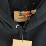 Supreme シュプリーム 22SS Burberry Box Logo Hooded Sweatshirt バーバリー ボックス ロゴ フーディー スウェットシャツ ブラック系 M【極上美品】【中古】