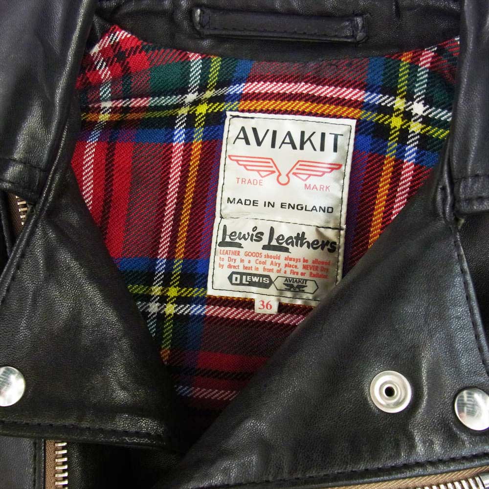 Lewis Leathers ルイスレザー 441T TIGHT FIT CYCLONE タイトフィット サイクロン レザー ライダース ジャケット ブラック系 36【中古】