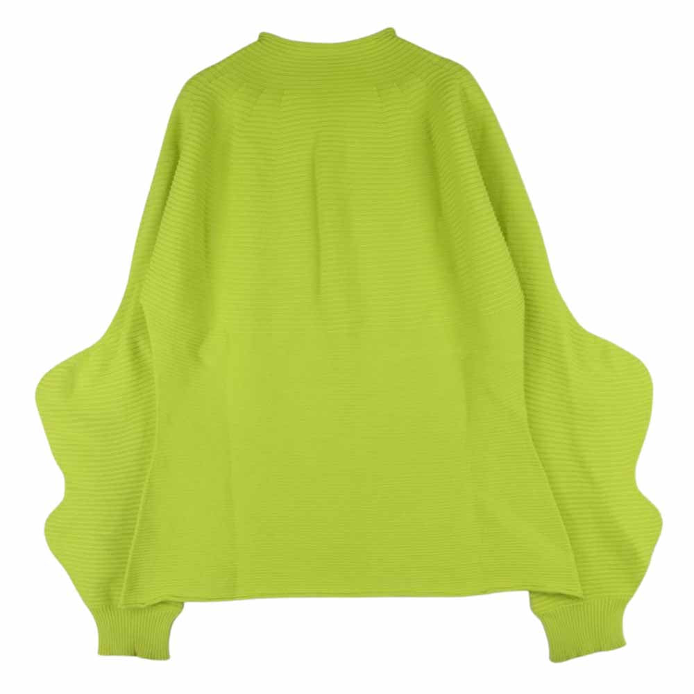 ISSEY MIYAKE イッセイミヤケ 23SS IM31-KN767-52 CONCRETION TOP ボトルネック 袖変形 ニット カットソー イエロー系 2【新古品】【未使用】【中古】